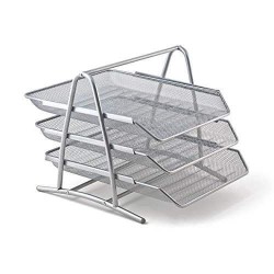 حامل أوراق مكتب فضي ثلاثي الابعاد 